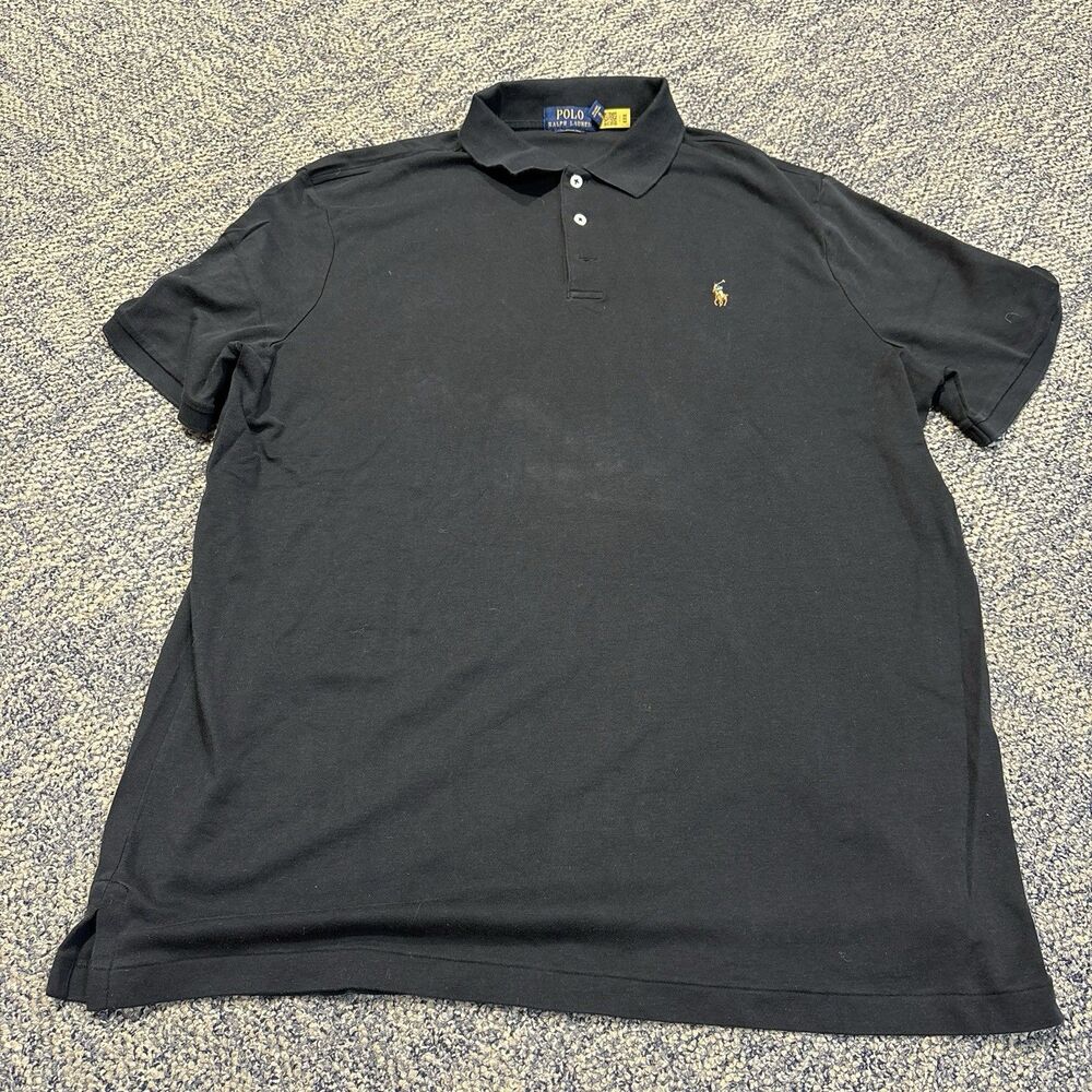 Polo Ralph Lauren Classic Fit Black Cotton Short Sleeve Polo Shirt XL
